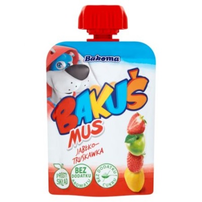 Bakoma Bakuś Mus jabłko-truskawka 90 g