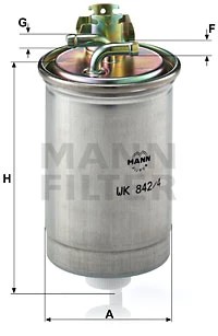 FILTRO COMBUSTIBLES MANN WK842/4  