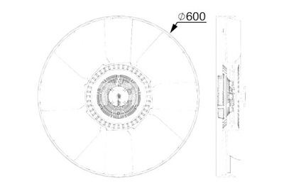 MAHLE EMBRAGUE DE VENTILADOR DEL RADIADOR CON WIATRAKIEM 600MM ILOSC LOPAT 8  