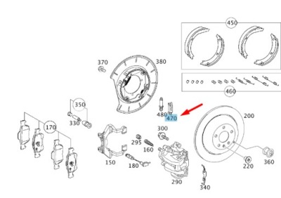 Mercedes-benz ml w164 распорка тормоза заднего колеса a1644200074 фото №1