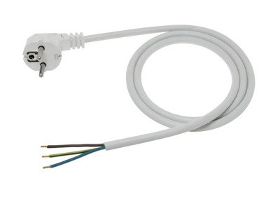 Przewód zasilający kabel 1,5m OMY 3x1 biały 1704