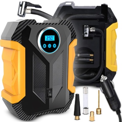 POMPKA ELEKTRYCZNA KOMPRESOR SAMOCHODOWY SPRĘŻARKA DO KÓŁ 12V LCD LED