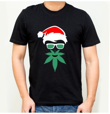 Koszulka T-shirt Świąteczna prezent marihuana