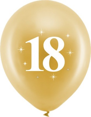 Balon 18 urodziny złoty osiemnatka balony 18