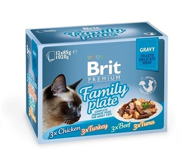Brit Cat Pouch Gravy Fillet Family Plate (12x85g)