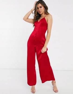 KOMBINEZON CZERWONY NA RAMIĄCZKACH 38