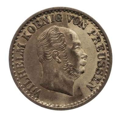 Wilhelm I 1861-88, 1 srebrny grosz 1867 A st.1-/2+