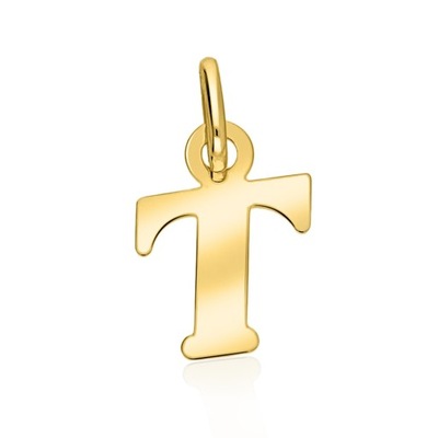 Złota zawieszka - Literka "T" pr.585