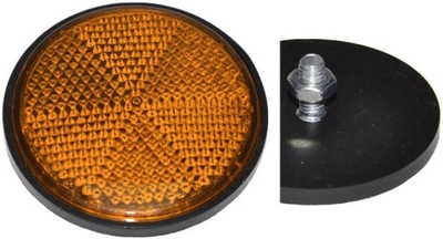 Відбивач помаранчевий круглий гвинтовий śr. 57 mm фото №1