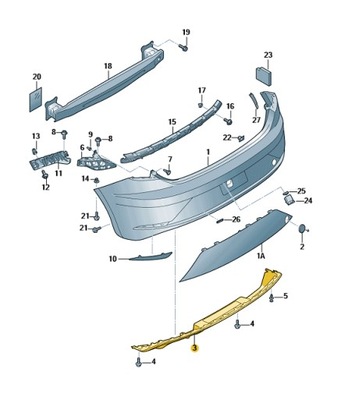 СПОЙЛЕР БАМПЕРА ЗАД SEAT LEON III ОРИГИНАЛЬНЫЙ