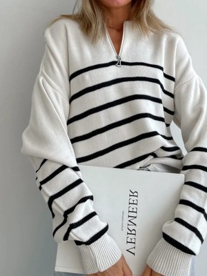 Winter Fashion New Style Striped Knit Pullover Swe