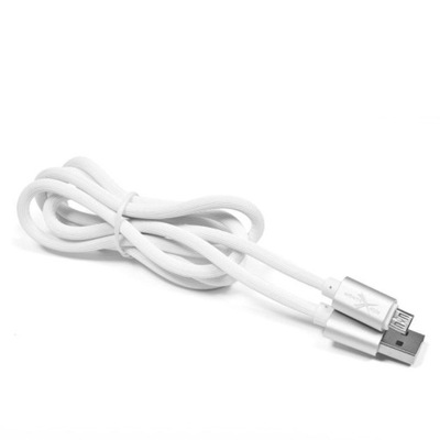 Kabel USB slikonowy microUSB biały 1m S10UMW