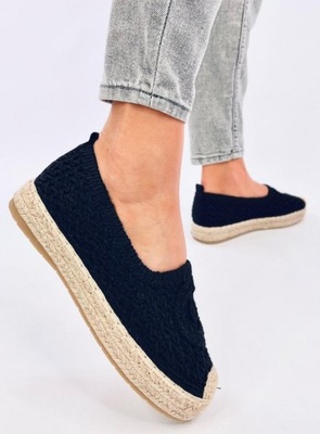 Ażurowe espadryle baleriny DAGONEI BLACK 41