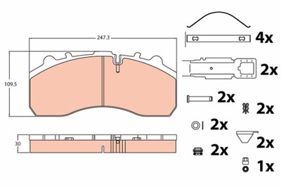 ZAPATAS DE FRENADO DAF PARTE DELANTERA 65/75/85/95 98- GDB5067  