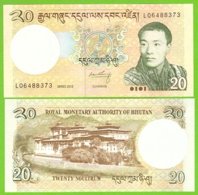 BHUTAN 20 NGULTRUM 2013 P-30b UNC