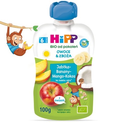 HiPP Jabłka-Banany-Mango-Kokos BIO, 100g