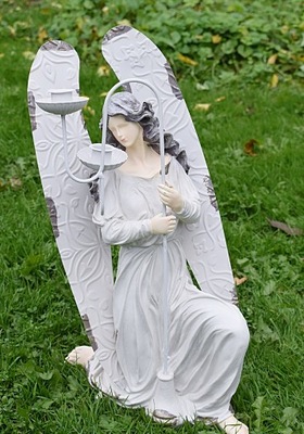 Rzeźba anioł niewiasta świecznik figura wys 45 kl