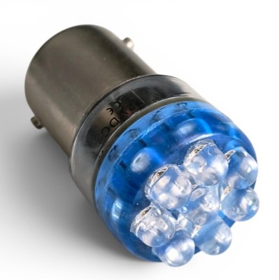 LED (СВІТЛОДІОД) R10W/R5W 24V BA15S 8XLED (СВІТЛОДІОД) - СИНІЙ 