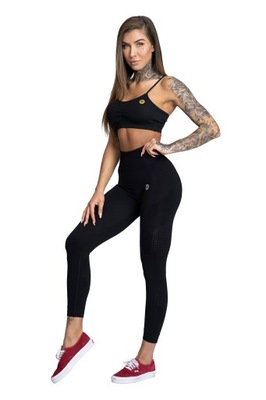 Gym Glamour Leginsy Legginsy Bezszwowe Black L Do ćwiczeń i treningów