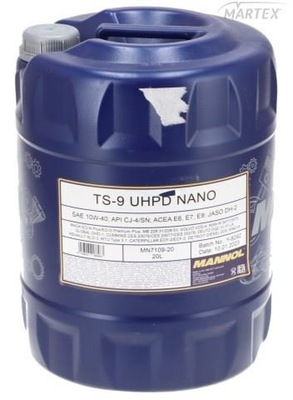 OLEJ MANNOL TS-9 UHPD NANO 10W40 20L API CJ-4; ACEA E6,E7,E9; RVI RLD-3; MB