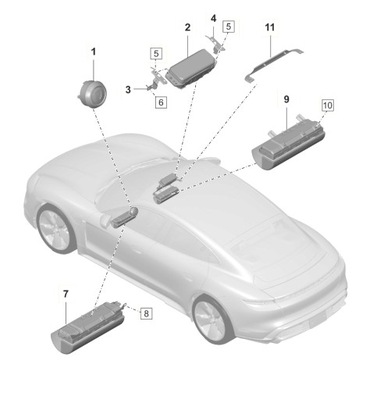 AIRBAG BOLSA DE AIRE PIEZA INSERTADA LADO PASAJERO PORSCHE TAYCAN 9J1880204L  