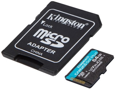 Karta 64GB micro-SD Kingston Canvas Go Plus 170/70