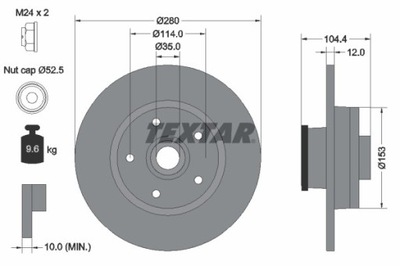 2X ДИСК ТОРМОЗНОЙ OPEL ЗАД VIVARO 1,6 CDTI 14- Z ПОДШИПНИКОМ 92268903