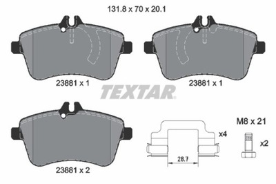 КОЛОДКИ ТОРМОЗНЫЕ DB ПЕРЕД W169 A-KLASA 2388101