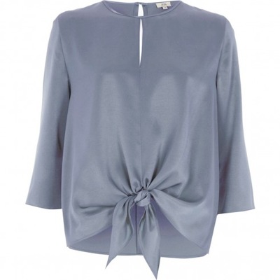 RIVER ISLAND satynowy top z kokardą 36