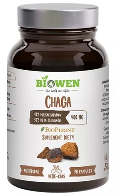 Ekstrakt z grzybów Chaga (Błyskotek podkorowy) 400 mg / 90 szt. BIOWEN