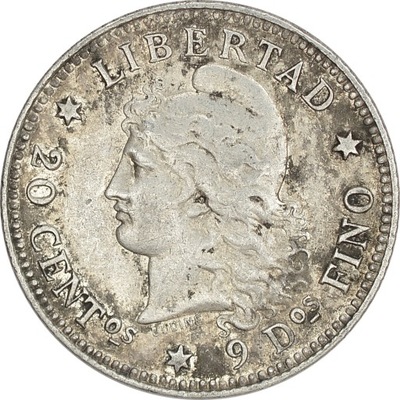 10.ARGENTYNA, 20 CENTAVOS 1882