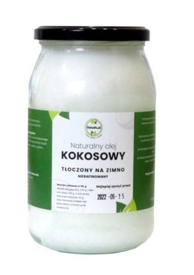 Olej Kokosowy nierafinowany 900ml pachnący Dukatki