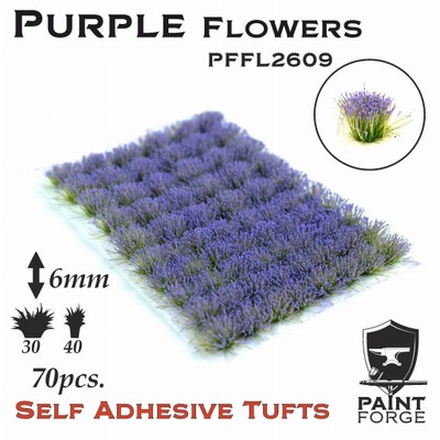 Purple Flowers 6mm (70szt) Paint Forge PFFL2609