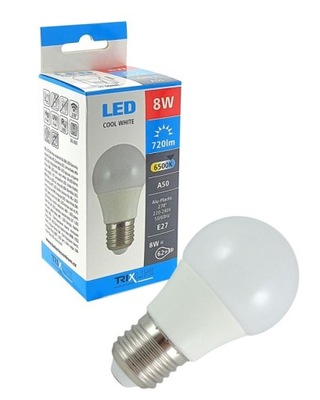 Żarówka LED TRIXLINE 8W E27 A50 zimna biała