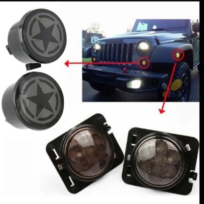 LUZ DIRECCIONAL LUCES DIRECCIONALES LUCES DIRECCIONALES DIODO LUMINOSO LED BLACK JEEP WRANGLER JK 06-18  