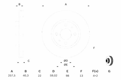 BOSCH DISCS BRAKE 2 PCS. 0986478639 FRONT FIAT PUNTO STILO ALFA  