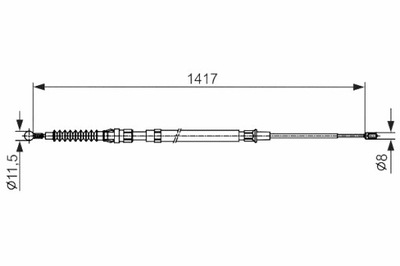 BOSCH CABLE DE FRENADO DE MANO PARTE TRASERA L AUDI TT 1.8-3.2 08.06-06.14  