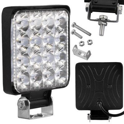 ŽIBINTAS DARBINĖ 48W HALOGENAS APŽIŪROS ŽIBINTAS 16 LED 10-30V DC 130LM/W IP67 