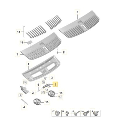 BOLT LID REAR PORSCHE CARRERA 992 9P1872151  