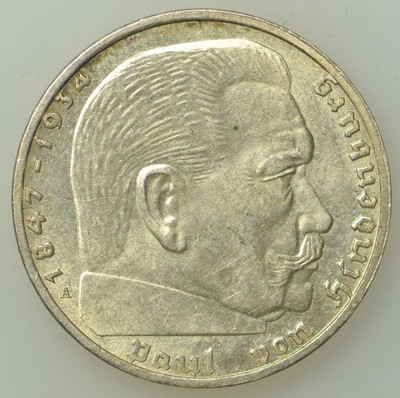 Trzecia Rzesza - 2 reichsmarki 1939 A - Ag 625 - 8g