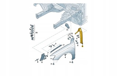 PROTECTION WING RIGHT AUDI Q3 8U0821112A ASO  