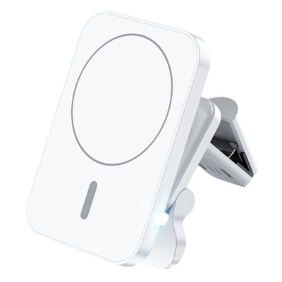 SOPORTE AUTO MAGSAFE + DISPOSITIVO DE CARGA PARA IPHONE APPLE 15W BLANCA 2 EN 1  