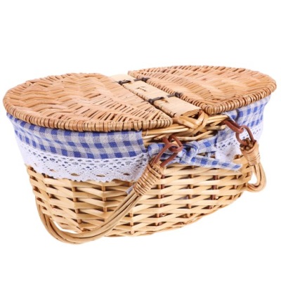 KOSZ WIKLINOWY KOSZYK WIELOKROTNEGO UŻYTKU PIKNIKOWY TKANY