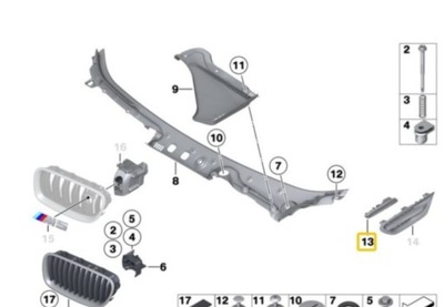 BMW F10 F11 LCI FACELIFT FACING, PANEL DÉCOR WING FRONT  