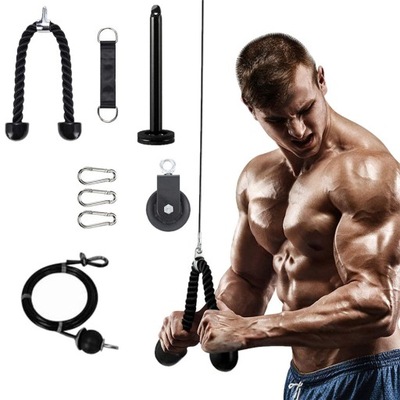 WYCIĄG GÓRNY DOLNY DOMOWY ZESTAW ĆWICZEŃ SOLIDNY