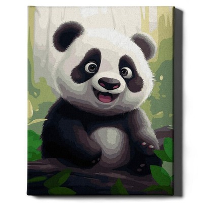 MALOWANIE PO NUMERACH Panda Obrazy Do Malowania po numerach z ramą Oh Art