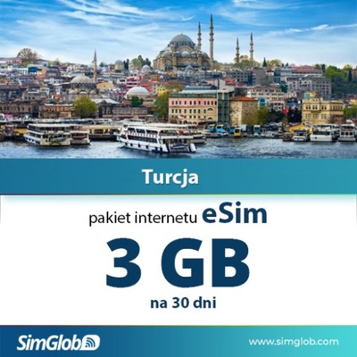 Internet eSIM Turcja 3GB na 30 dni