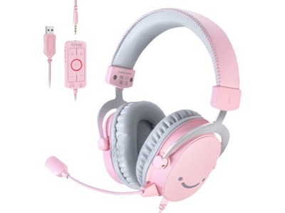 Słuchawki FIFINE AmpliGame H9 Nauszne, Dźwięk przestrzenny Różowy