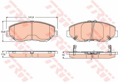 ZAPATAS DE FRENADO PARTE DELANTERA TRW GDB3627  