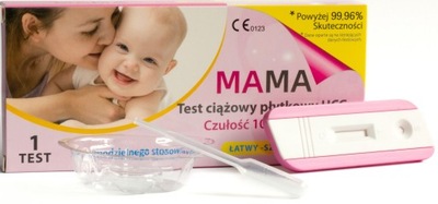 TEST CIĄŻOWY PŁYTKOWY WCZESNA CIĄŻA 2 DNI 99,96%